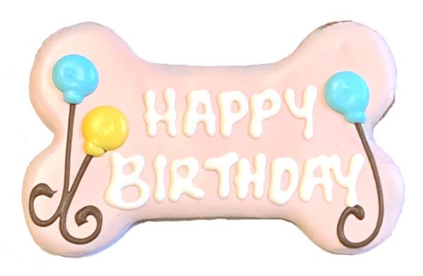 Pawsitivley Gourmet 6″ Pink Happy Birthday Bone