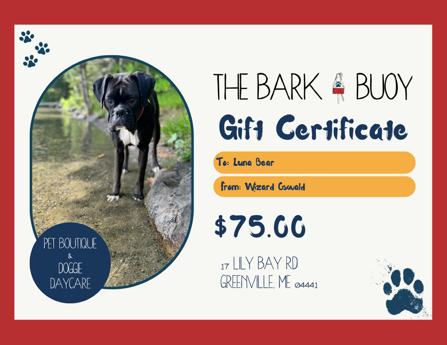 $75 Gift Certificate