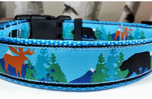 1" Bear and Moose Dog Collar | X Large