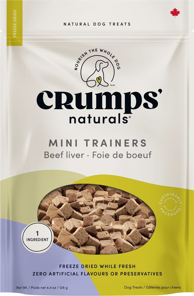 Crumps' Naturals Mini Trainers Pork Heart Freeze-Dried Dog Treats,  4.06oz