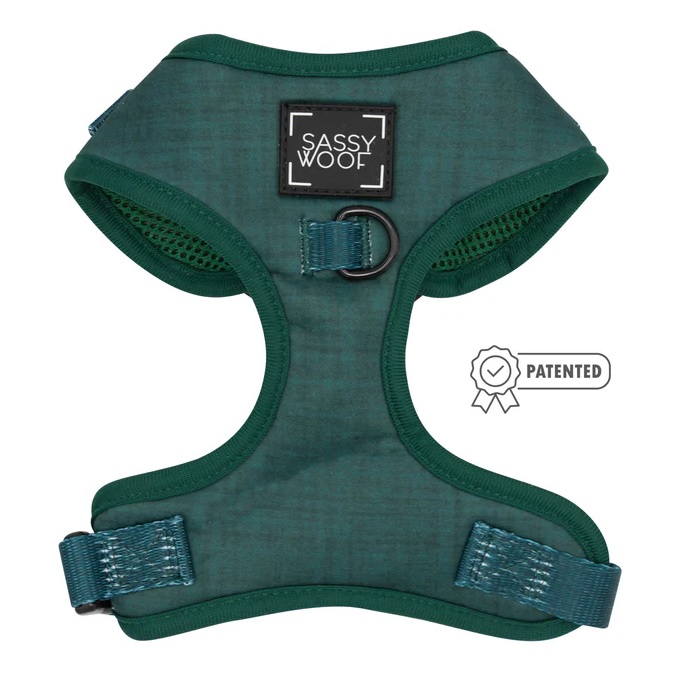 Sassy Woof Adjustable Dog Harness, Forest, Small