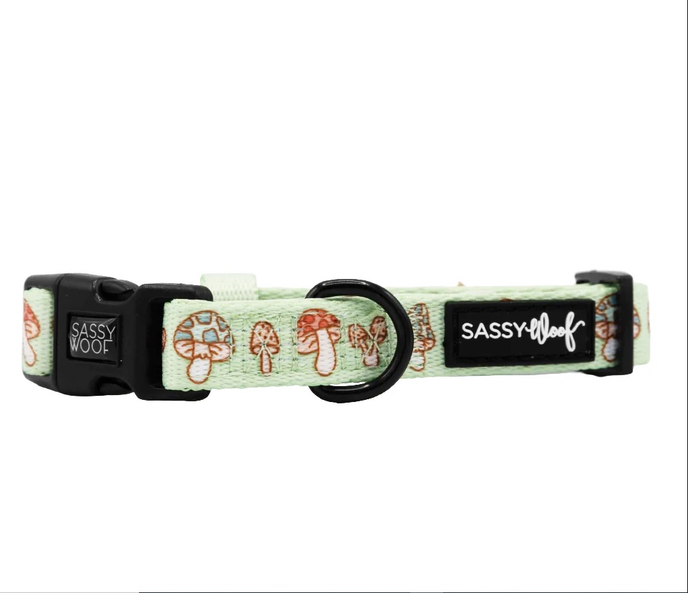 Sassy Woof Dog Collar, Shrooms & Blooms, Large