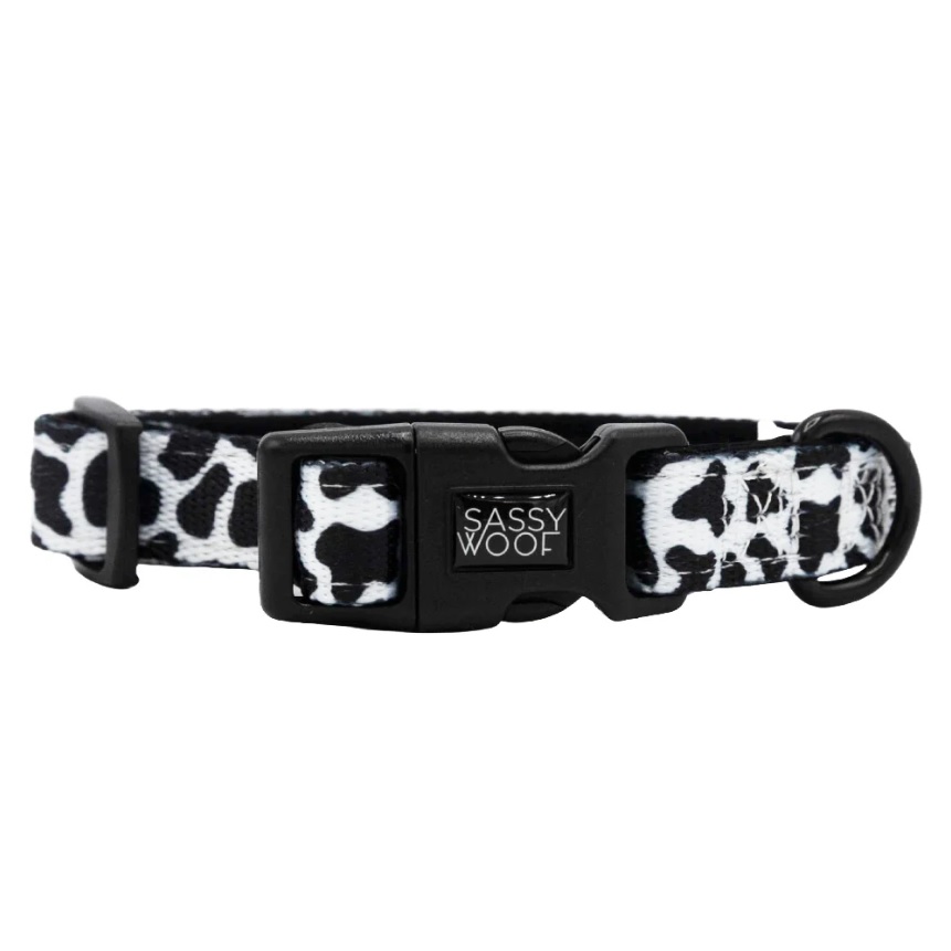 Sassy Woof Dog Collar, Moo Moo, X-Small