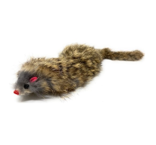 Boca Pet Real Fur Rat-ZILLA Cat Toy, 10-in