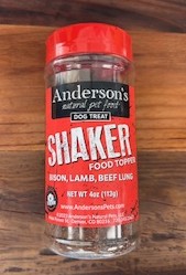 Anderson's natural pet food Shaker Food Topper Bison, Lamb, Beef Lung