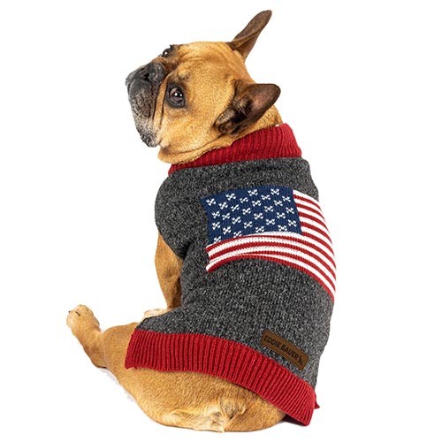Eddie Bauer, American Flag Crewneck Charcoal, Large