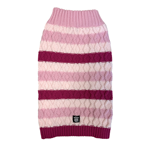 Striped Crewneck Sweater, Pink, Small