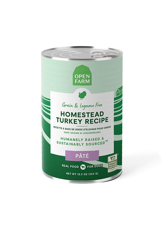 pic of Open Farm Pate Homestead Turkey Recipe Grain-Free Wet Dog Food Can, 12.5-oz