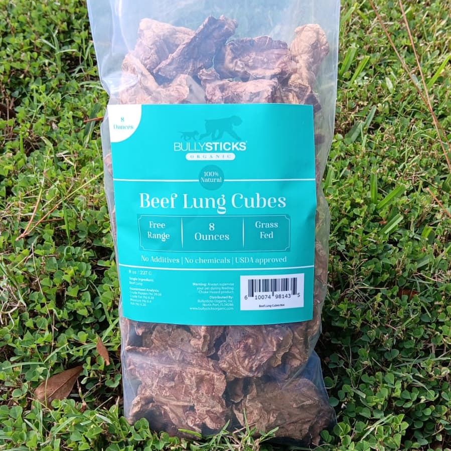 Bullysticks Organic Beef Lung Cubes, 8-oz
