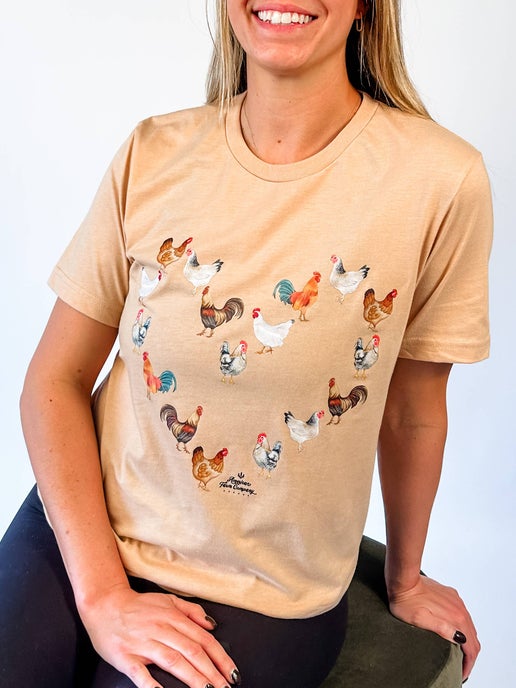 Western 'Chicken Heart' Graphic Tee - Large