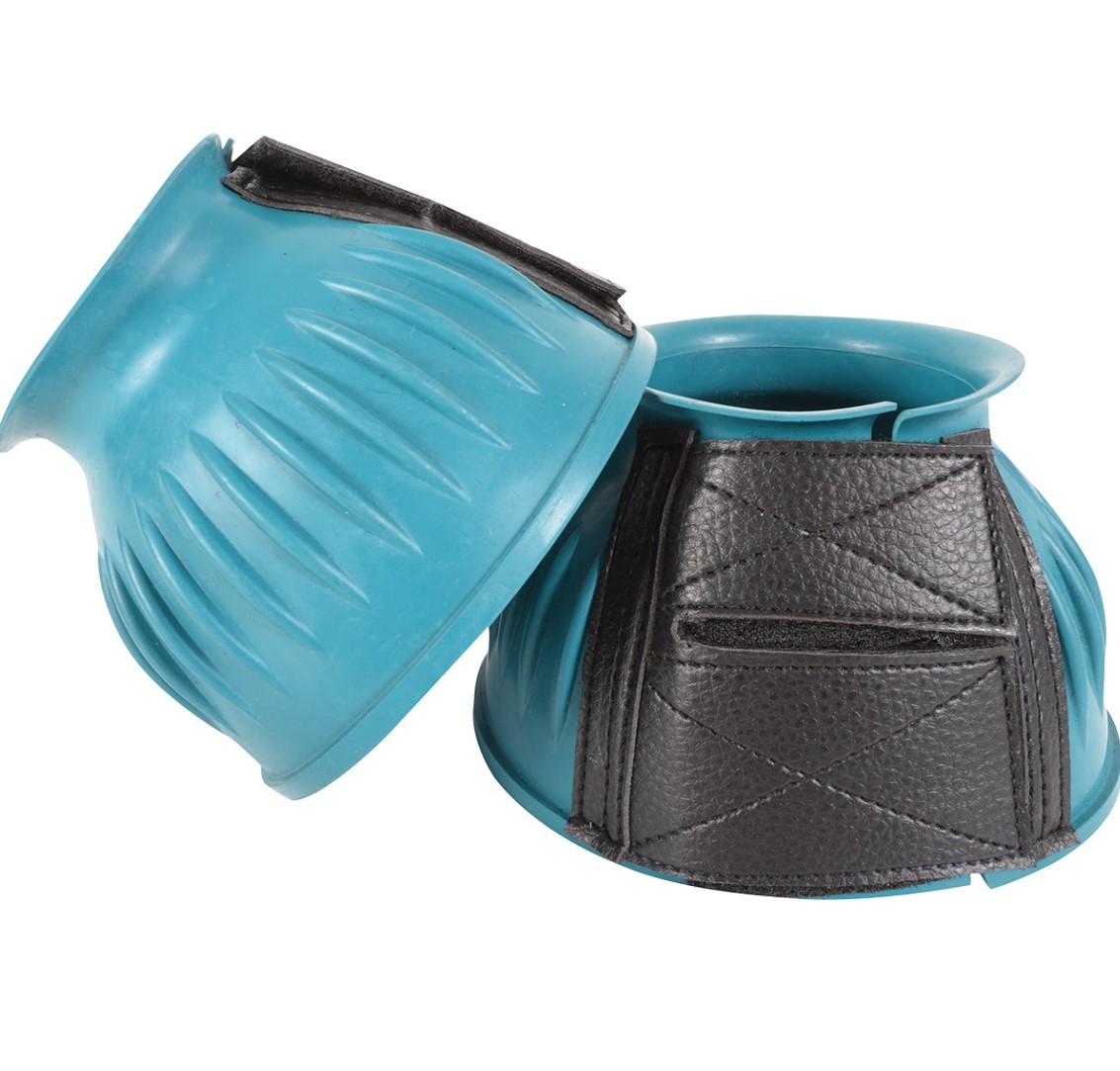 Cashel Rubber Bell Boots - Teal, Medium