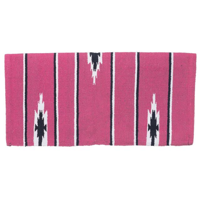 Tough1 Sierra Acrylic Blend Saddle Blanket 30" x 30" - Pink / Black / Cream