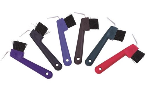 Hoof Pick with Brush 7in, Blue