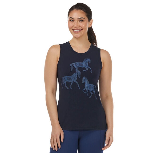 Kerrits Trinity Horse Tank - Galaxy Blue, Small