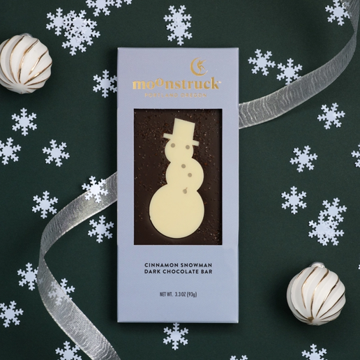 Moonstruck Cinnamon Snowman Milk Chocolate Bar