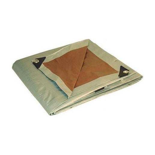 Heavy Duty Polyethylene Reversible Tarp Brown/Silver 20' x 20'