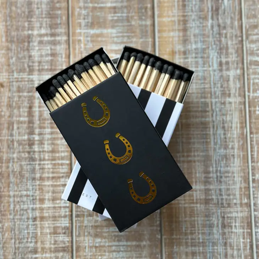 Oversized Horseshoe Matches with Gold Foil