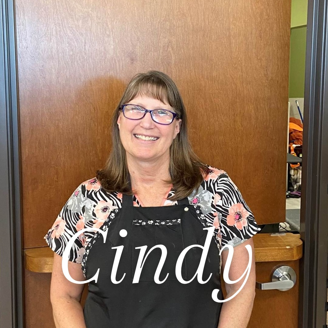 Our groomer, Cindy, smiling. 