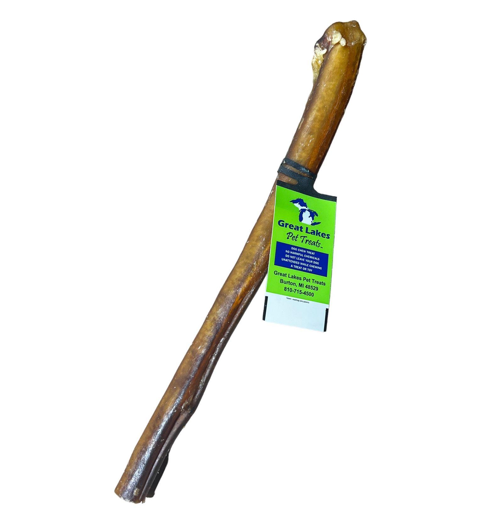 TWO Great Lakes Bully Stick Low-Odor Dog Treats, Regular, 10-12-in