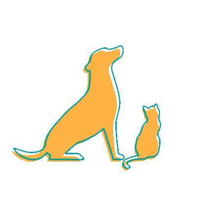 Stylized dog and cat logo