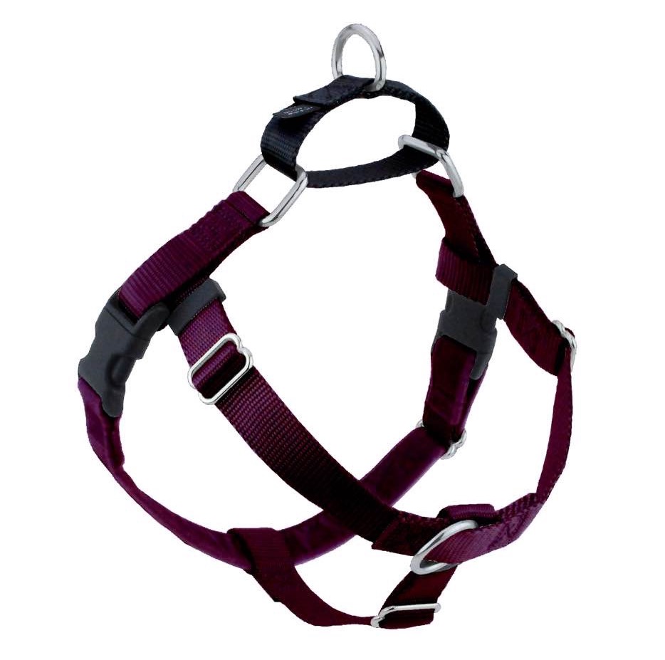 2 Hounds Design Freedom No Pull Dog Harness & Leash, Burgundy, 1-in x 24-28-in, Medium
