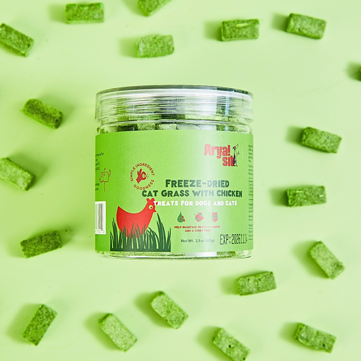 Arya Sit! Freeze Dried Cat Grass With Chicken 3.5oz