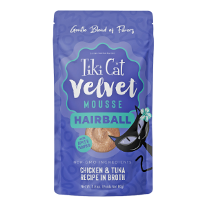 TIKI PET CAT VELVET MOUSSE HAIRBALL CHICKEN TUNA 2.8OZ