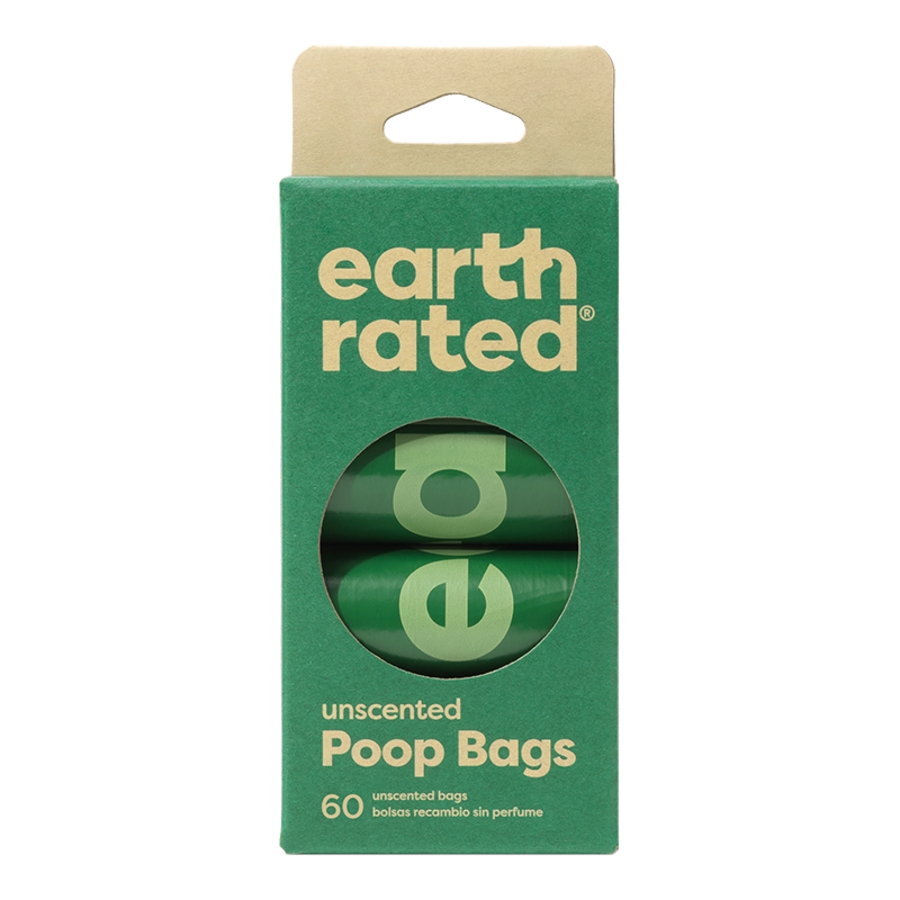 Earth Rated Poop Bags Refill Pack, Unscented, 60-count