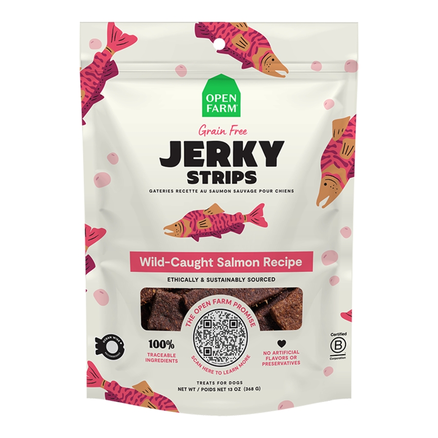 Open Farm Grain Free Wild-Caught Salmon Jerky Strips