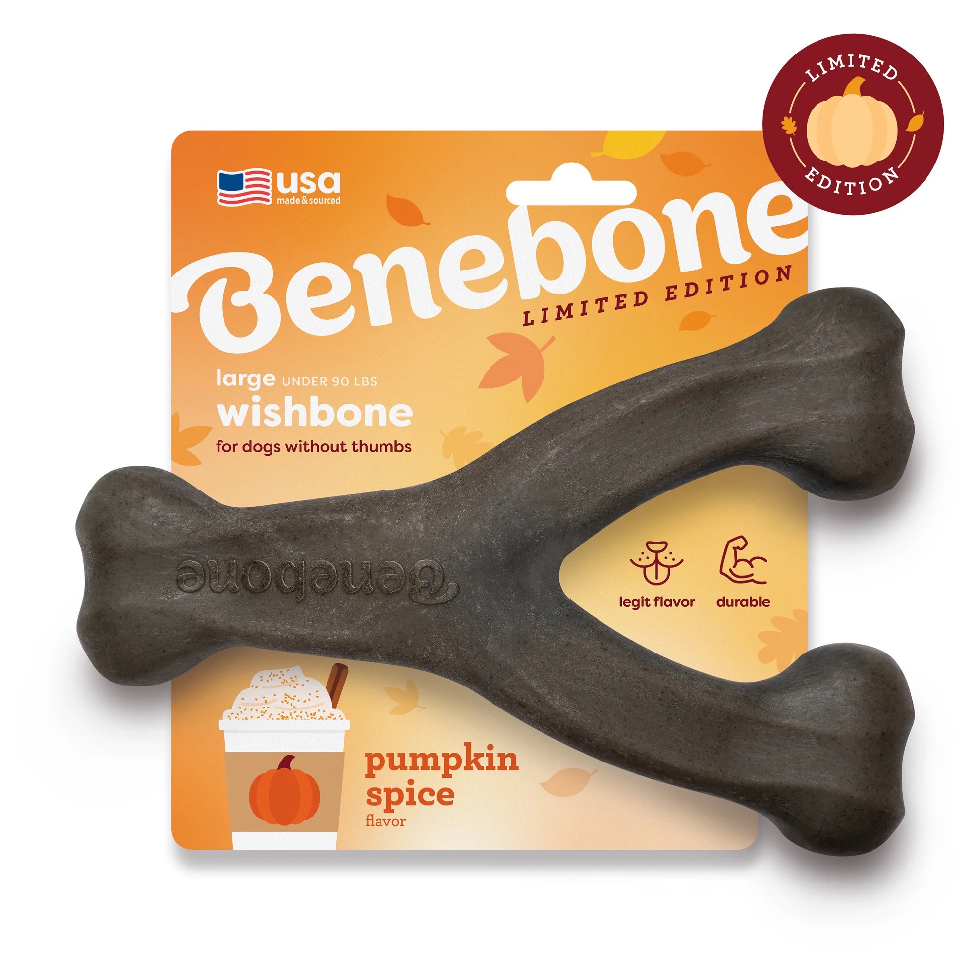 Benebone Wishbone Pumpkin Spice Large