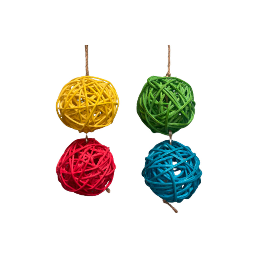 A & E Cages Nibbles Vine Ball on String Small Animal Chew Toy