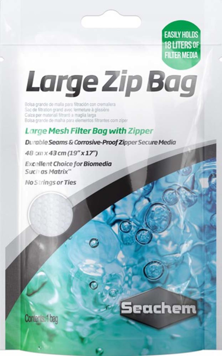 SEACHEM MEDIA ZIP BAG LG MESH19X17