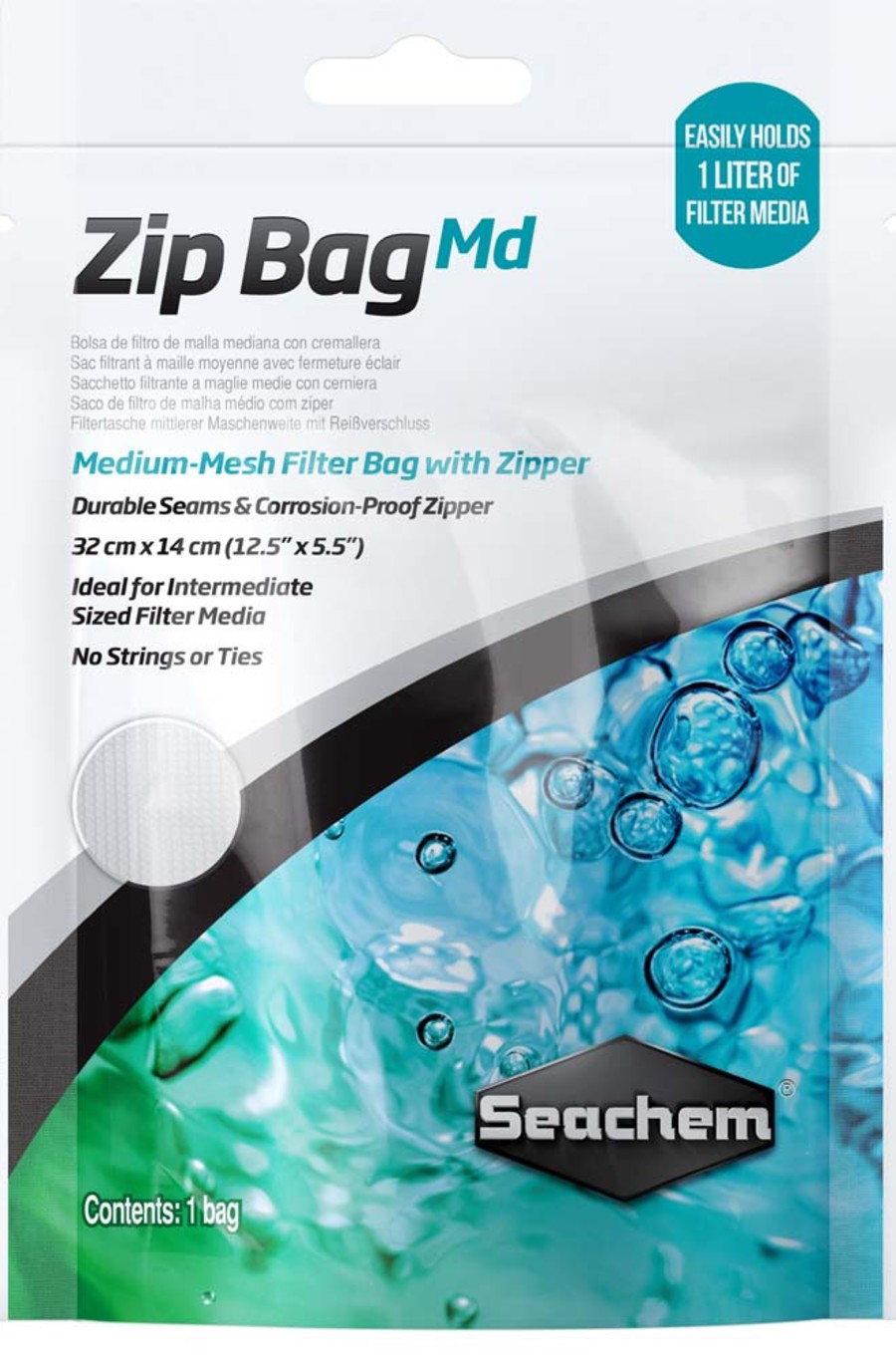 SEACHEM MEDIA ZIP BAG MD MESH 12X5