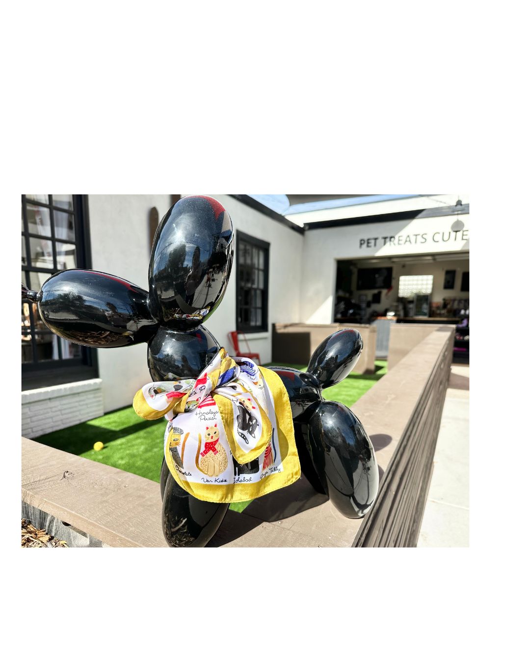 Bohemian Cat Print Square Scarf - White