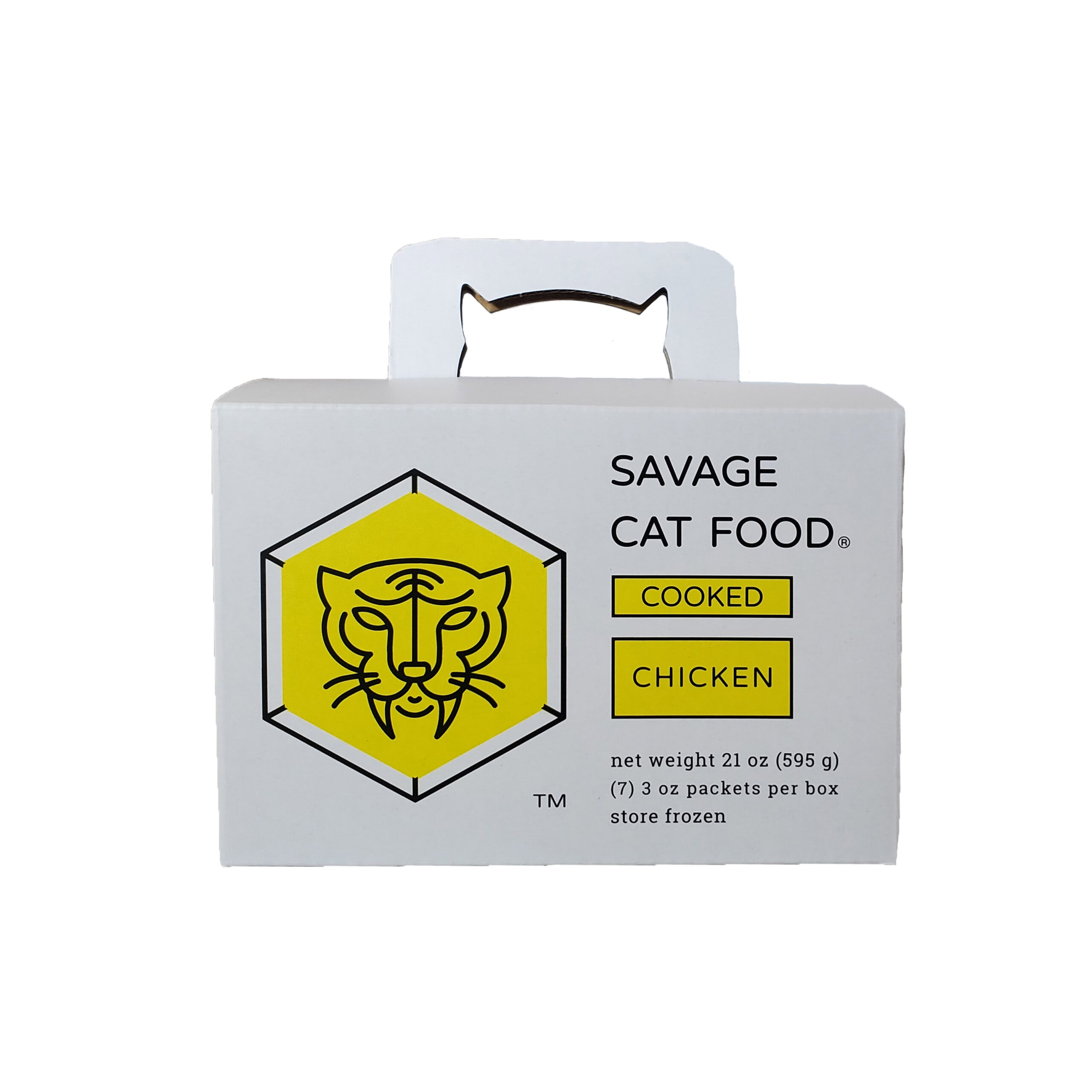Savage Cat Gently Cooked Chicken Frozen Cat Food, Small, 21-oz box