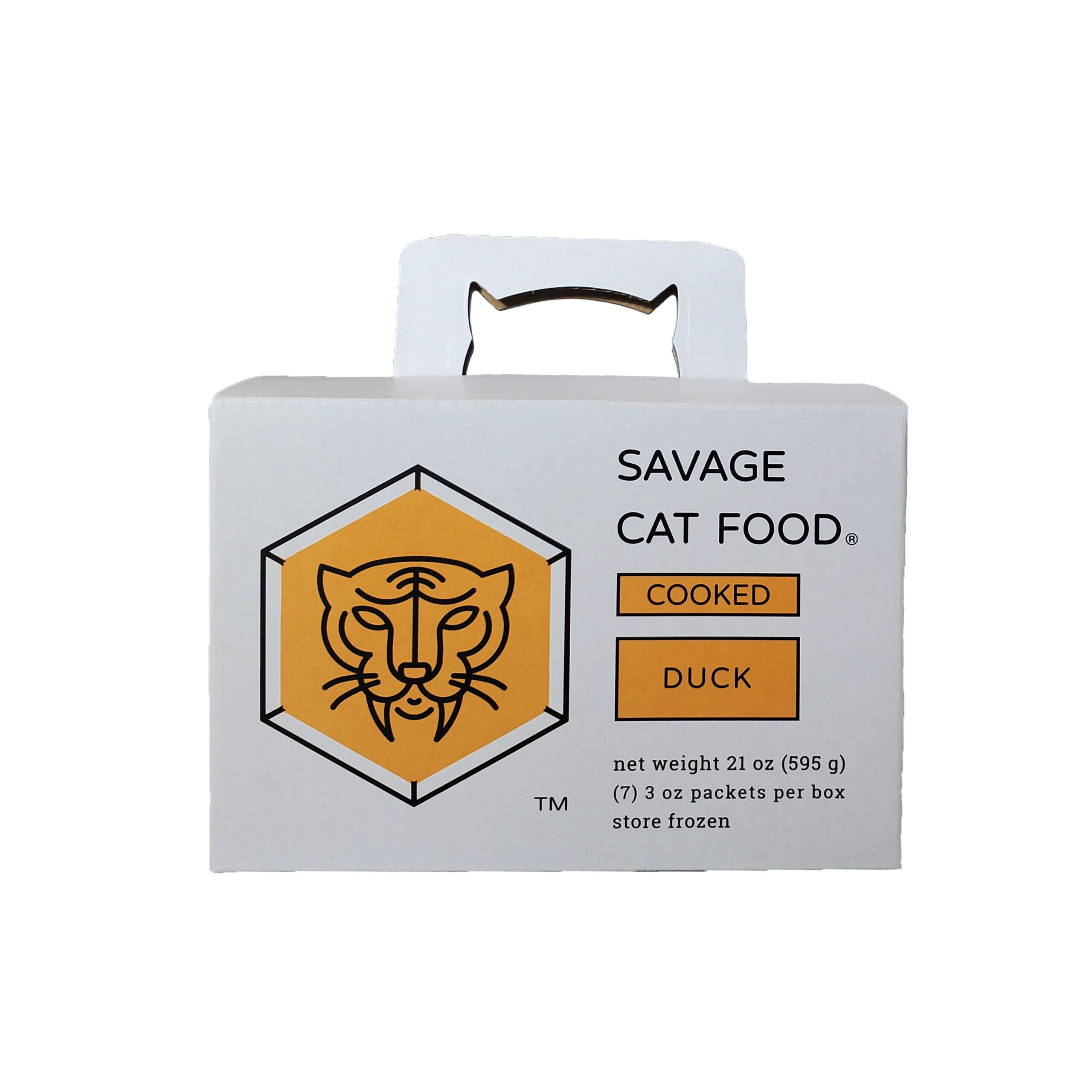 Savage Cat Gently Cooked Duck Frozen Cat Food, Small, 21-oz box