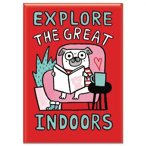 Badge Bomb- Explore the Great Indoors Rectangle Magnet