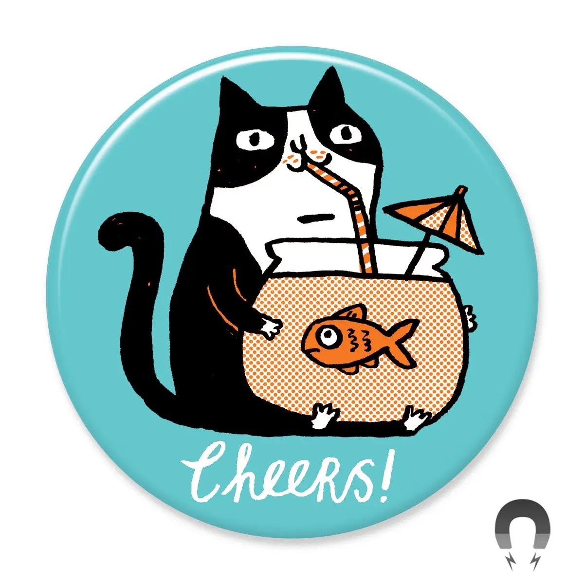 Badge Bomb- Cheers Cat Big Magnet