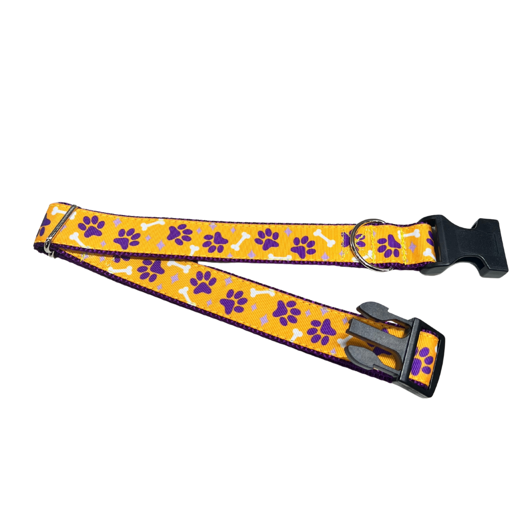 Parish Pets- 1" Wide Dog Collar Geaux Paws & Bones Large