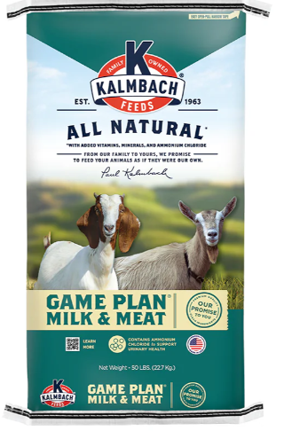 Kalmbach All Natural Game Plan Milk & Meat Goat Feed 50lbs