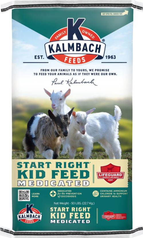 Kalmbach All Natural Start Right Medicated Kid Feed 50lbs