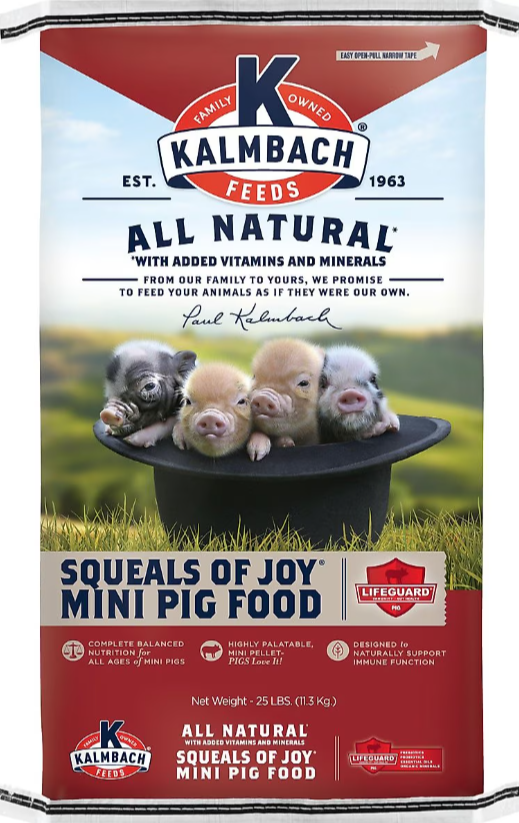 Kalmbach All Natural Squeals of Joy Mini Pig Food 25lbs