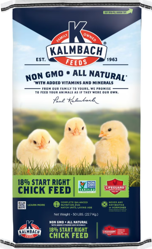 Kalmbach All Natural Non-GMO 18% Protein Start Right Chick Feed