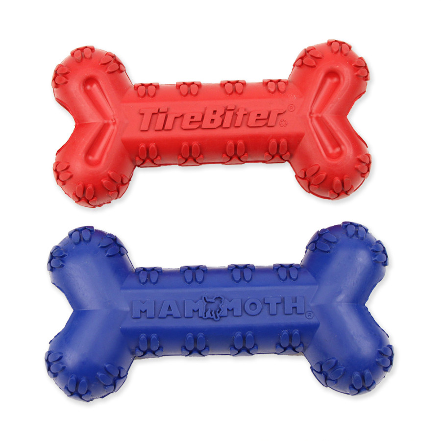 Mammoth Pet Products TireBiter Advanced Color Bone w/Treat Station Dog Toy