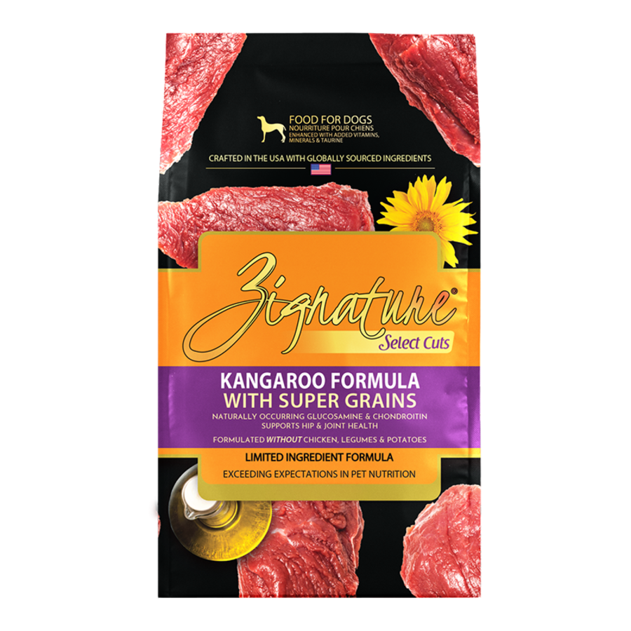 Zignature Select Cuts Kangaroo Formula Dry Dog Food, 4-lb