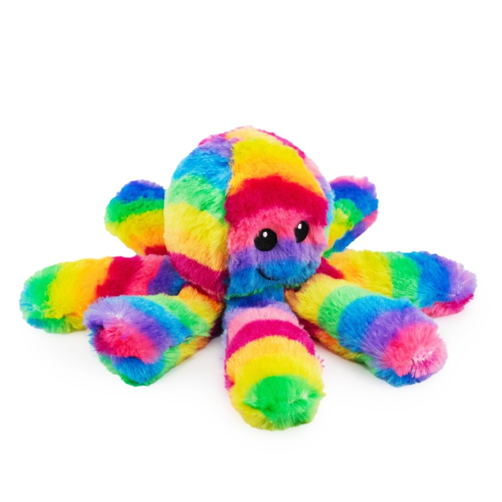 Giftable World Harlequin the Octopus w/Squeaker 9" Rainbow