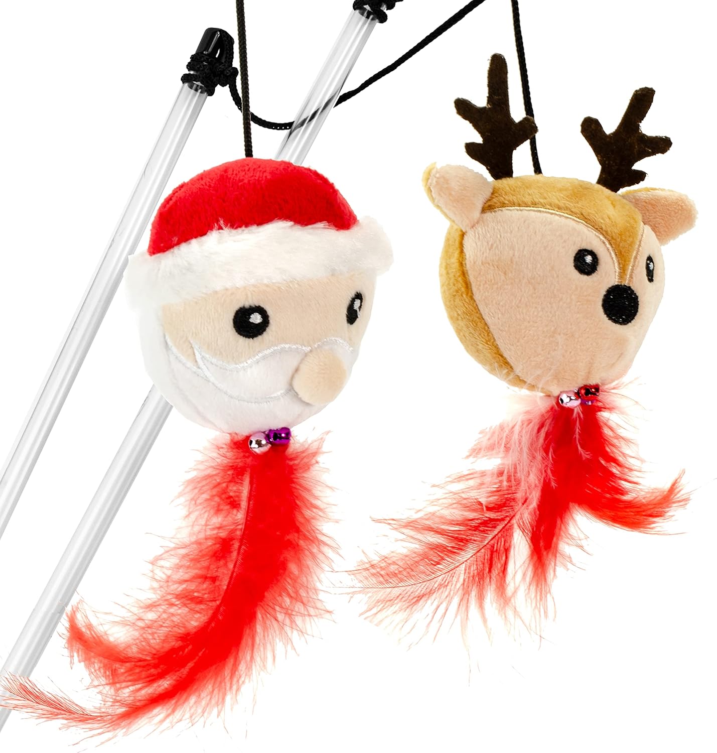 Giftable World Cat Reindeer & Santa Wand 2pk