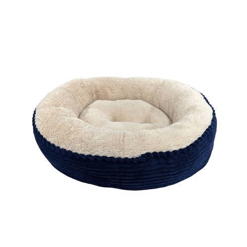 Sleep Zone Round Corduroy Bed 23x22x8 Navy