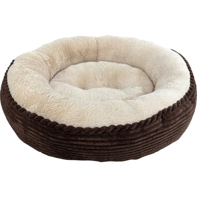 Sleep Zone Round Corduroy Bed 23x22x8 Chocolate