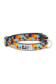 RC Pets Wide Clip Dog Collar, Pixel Blue, Medium
